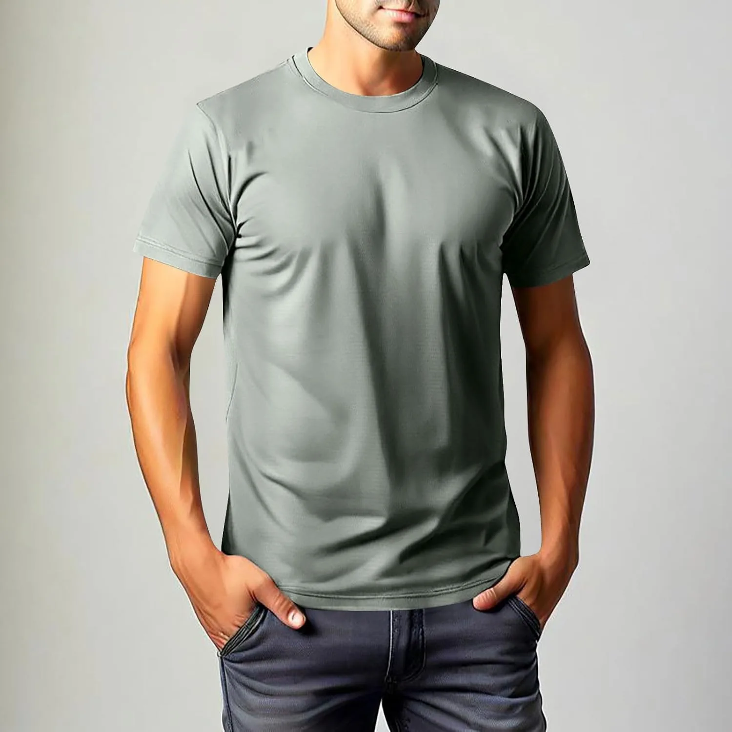 Футболка мужская Short Sleeve Round Neck Mesh Breathable Elastic — фото 2