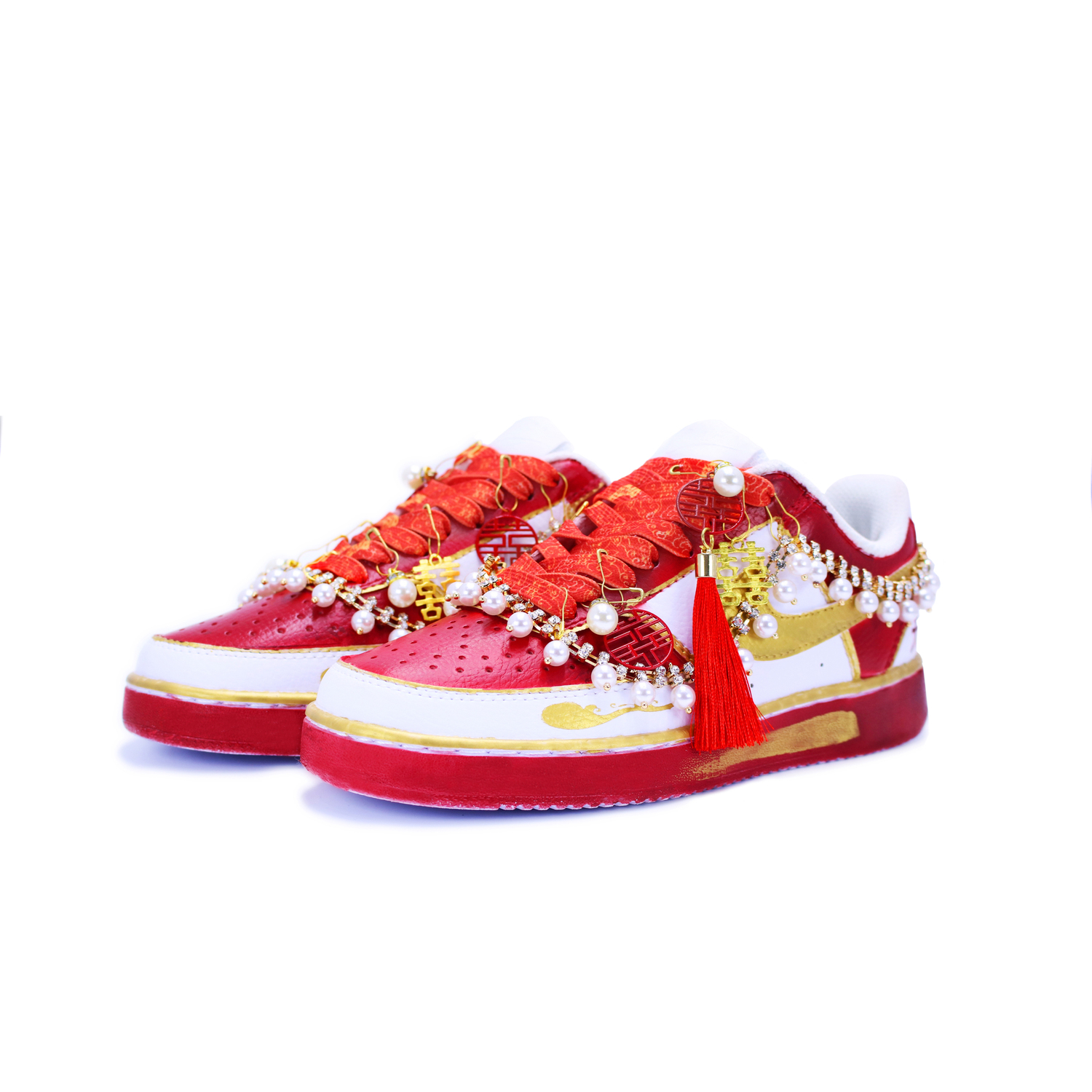 

Кроссовки Nike Court Vision 1 Skateboard Shoes Women's Low-Top Red/Gold White