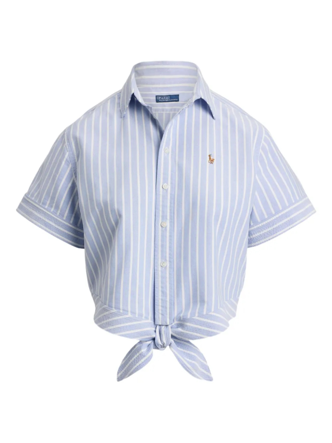 

Полосатая рубашка с коротким рукавом Polo Ralph Lauren, синий