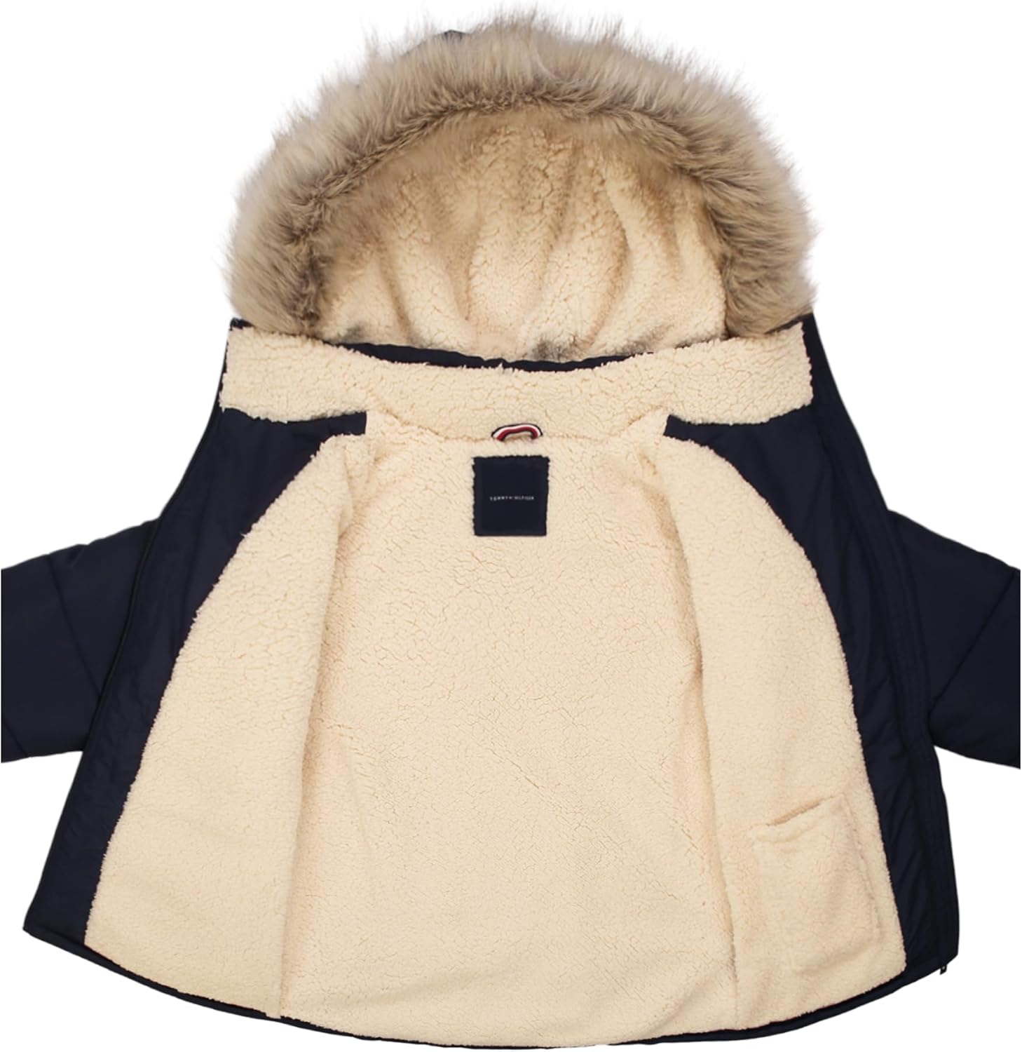 Длинная куртка Tommy Hilfiger для девочек с подкладкой из флиса, Anorak Navy — фото 4