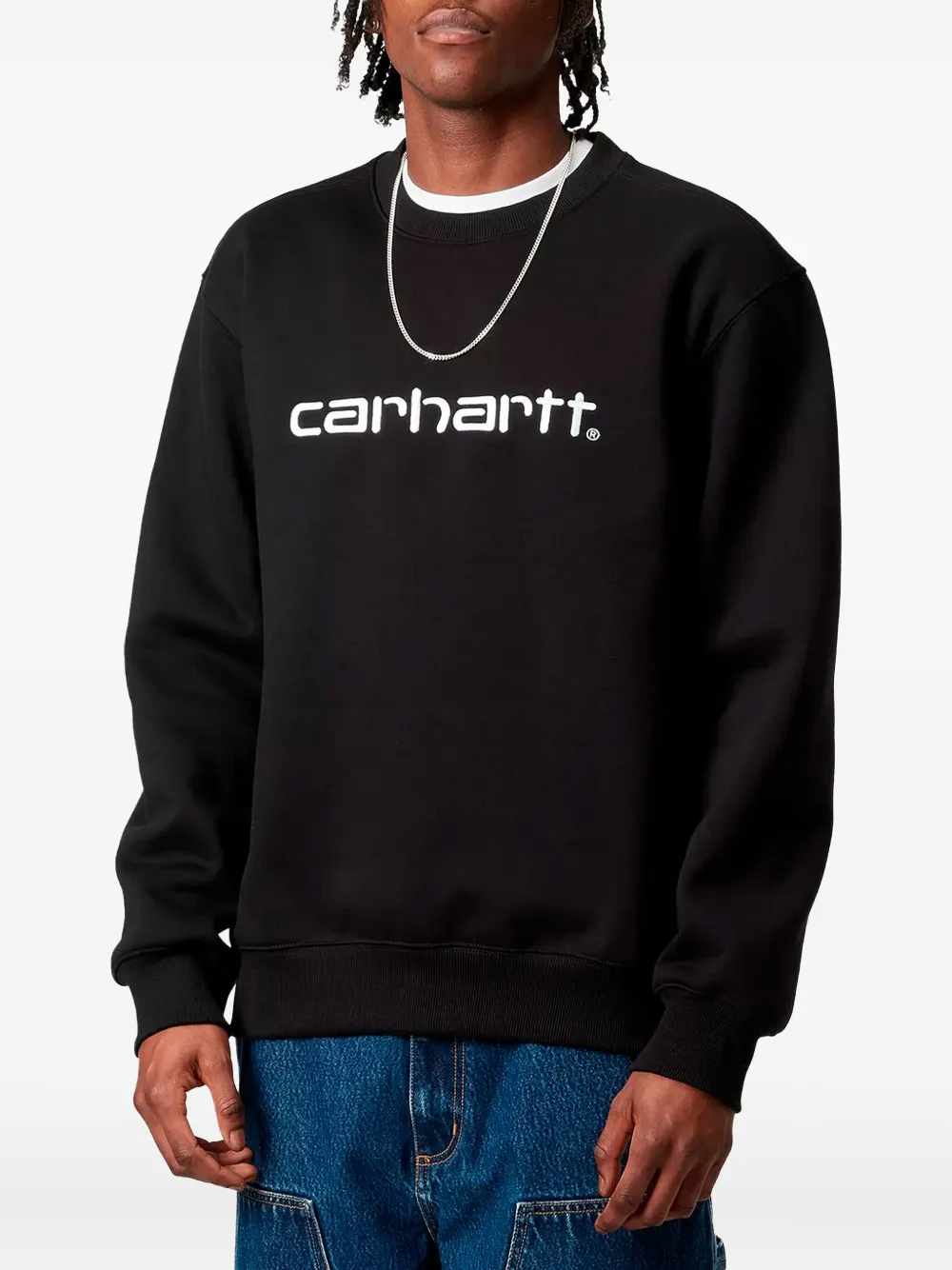 

Толстовка с логотипом и круглым вырезом Carhartt Wip, черный