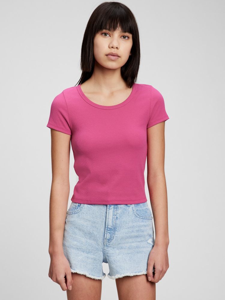 

Подростковая футболка в рубчик Gap, розовый