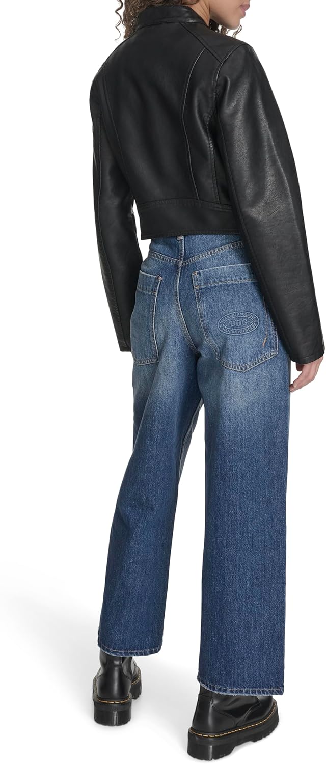 Женская куртка Levi's из искусственной кожи с рельефными швами, Black — фото 4