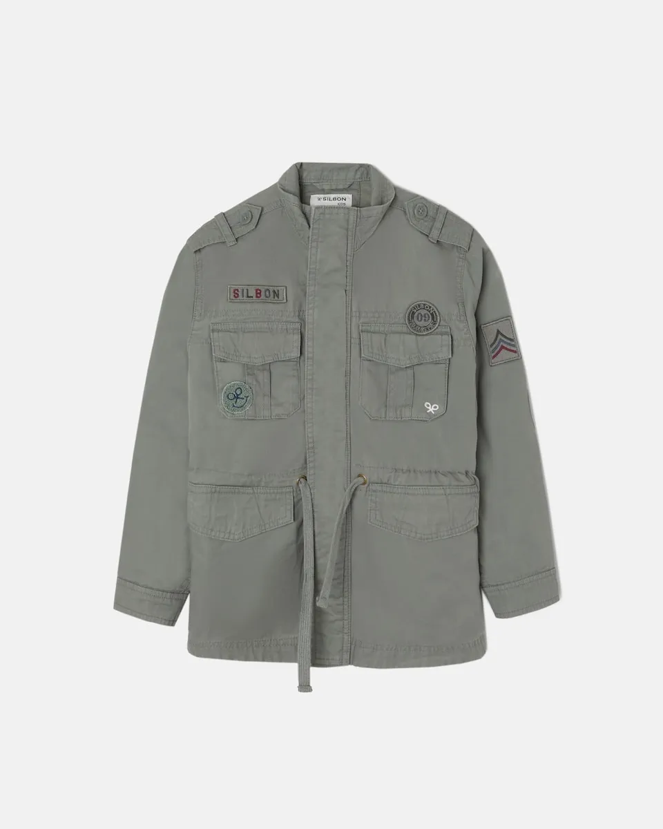 

Детская военная зеленая куртка Silbon