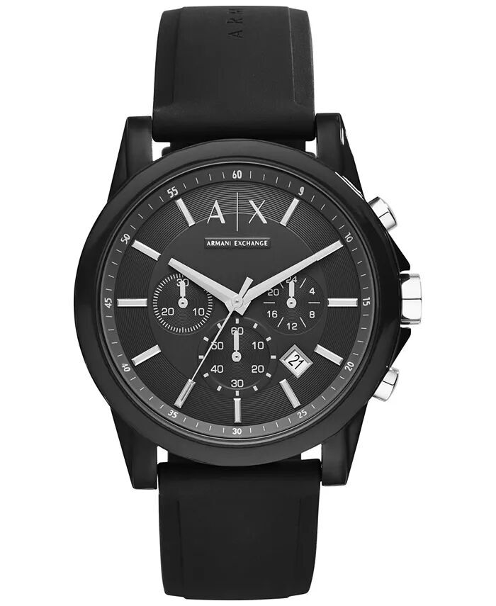 

Часы унисекс с хронографом, черный силиконовый ремешок, 44 мм AX1326 A|X Armani Exchange