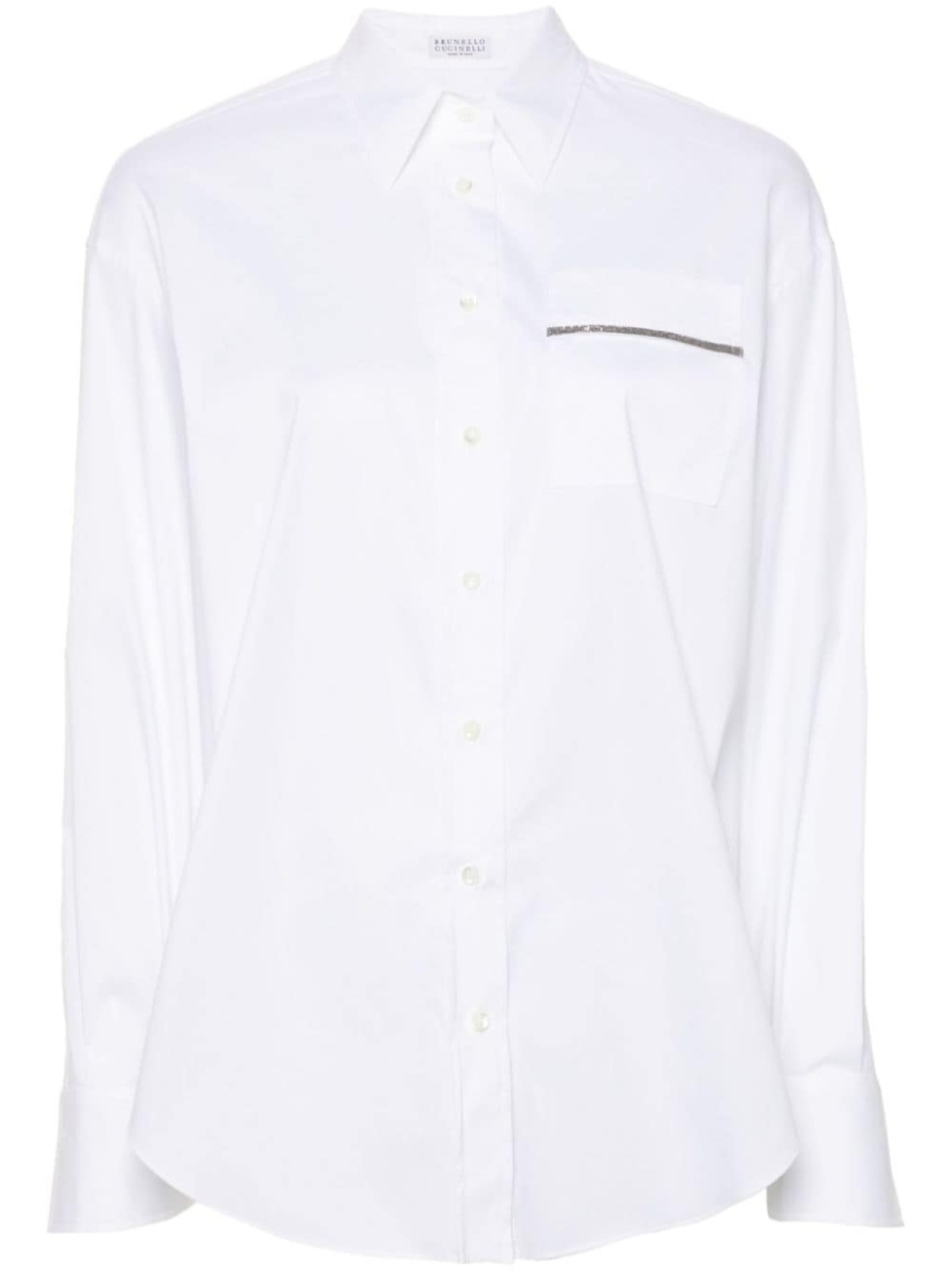 

Brunello Cucinelli рубашка с декором Monili, белый