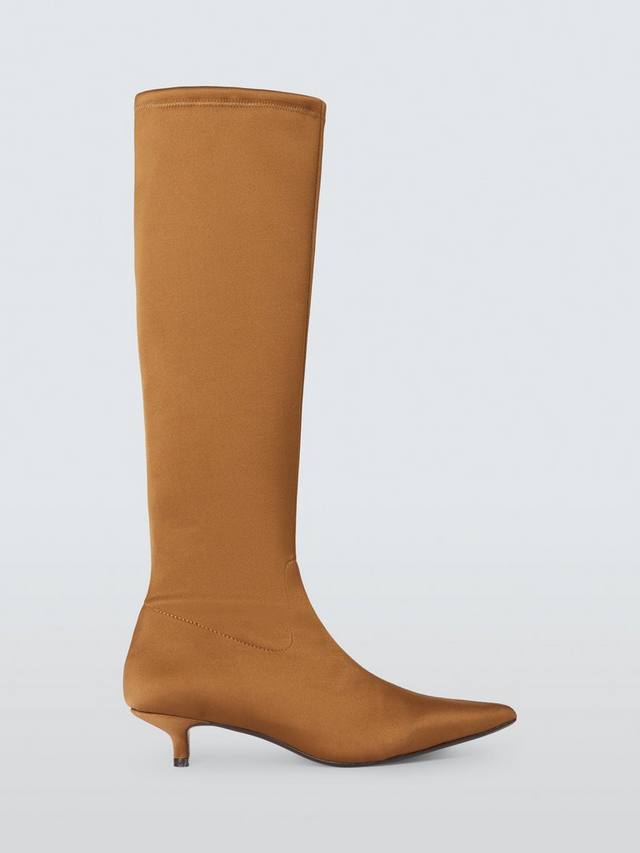 Sweeties Kitten Heel нарядные высокие ботинки до колена John Lewis, Brown