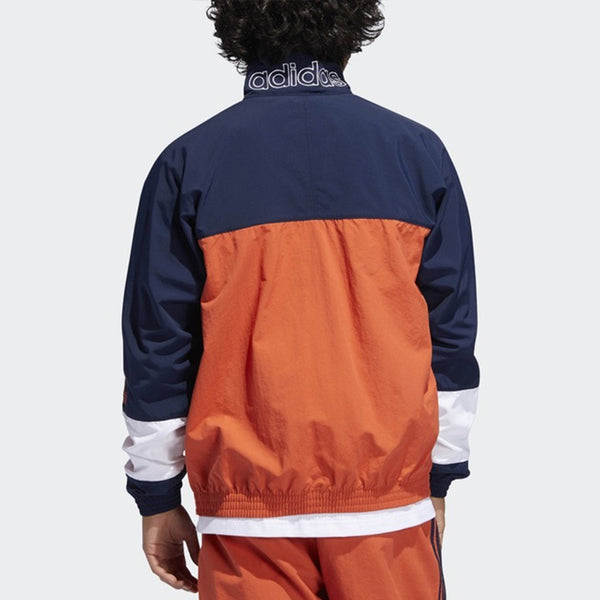 Куртка originals casual cozy stand collar jacket blue colorblock Adidas, синий — фото 4
