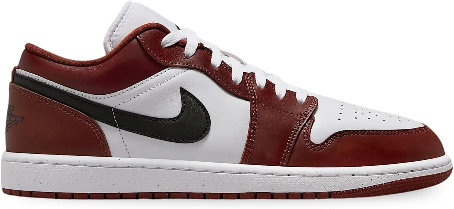 Мужские баскетбольные кроссовки Nike Air Jordan 1 Low, белый/черный/бордовый — фото 2