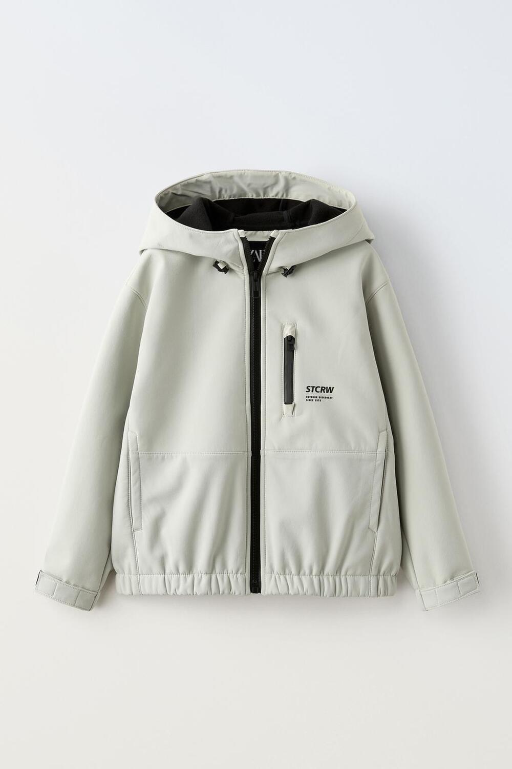 

Водоотталкивающая техническая куртка с капюшоном ZARA, цвет stone