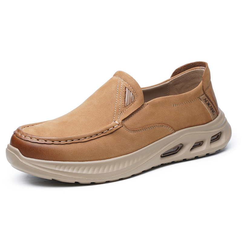 

Повседневные кожаные туфли мужские с низким верхом AOKANG, Earth Yellow