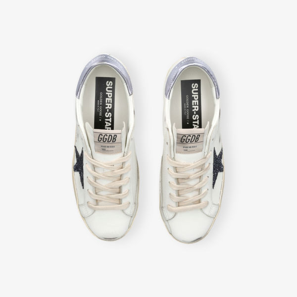 Кроссовки кожаные Golden Goose Super-Star, белый / серебряный — фото 3