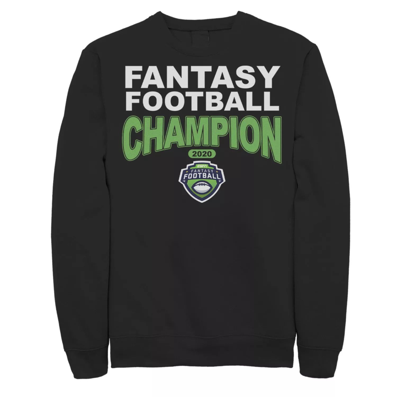 

Мужской зеленый свитшот с текстовым логотипом ESPN Fantasy Football Champion Licensed Character
