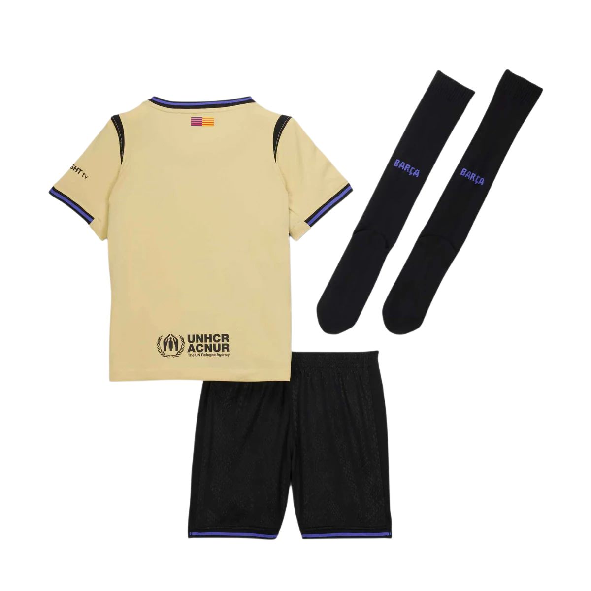 Набор из 3 детских футболок FC Barcelona Casual Sportswear SS25 Nike, золотой/фиолетовый/черный — фото 2