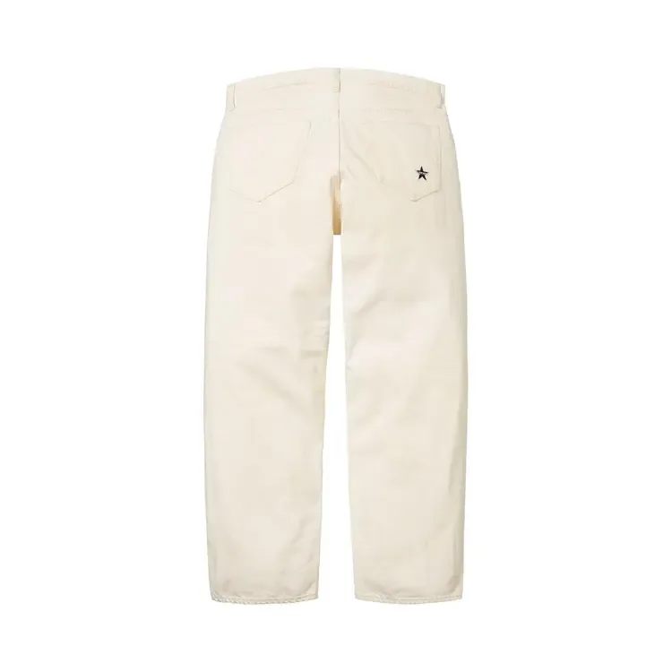 Джинсы Supreme Distressed Loose Fit Selvedge Jean 'Washed White' — фото 2