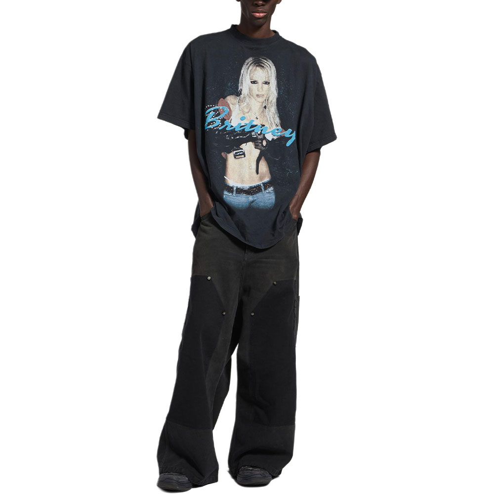 Balenciaga Футболка SS26 Loose Fit черная — фото 3