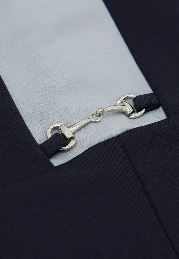 Платье из трикотажа levi interlock с цветными блоками и пуговицами Reiss, Navy — фото 4