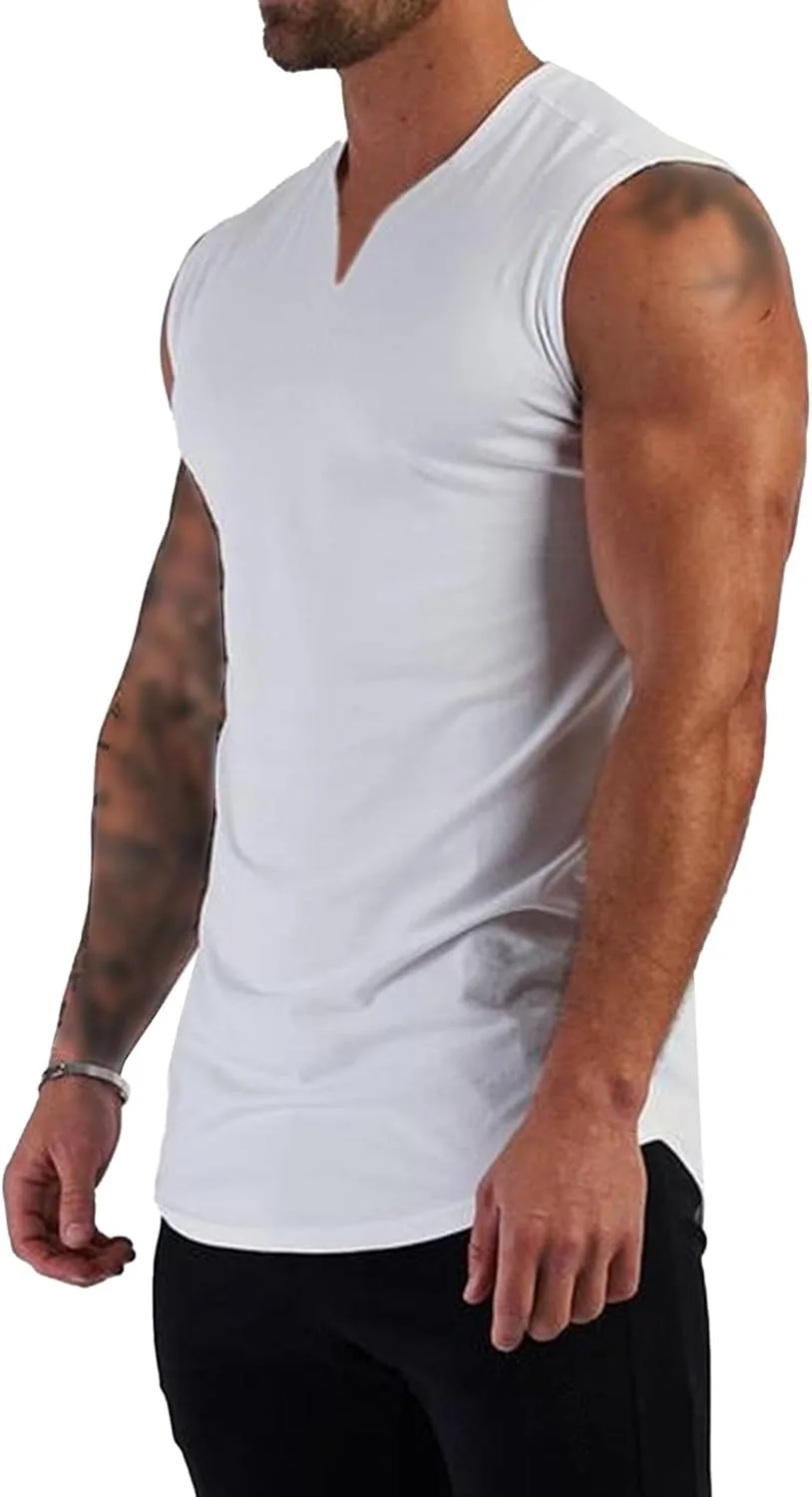 

Мужская майка-борцовка V-образного выреза для тренировок, быстросохнущая QOAAIE