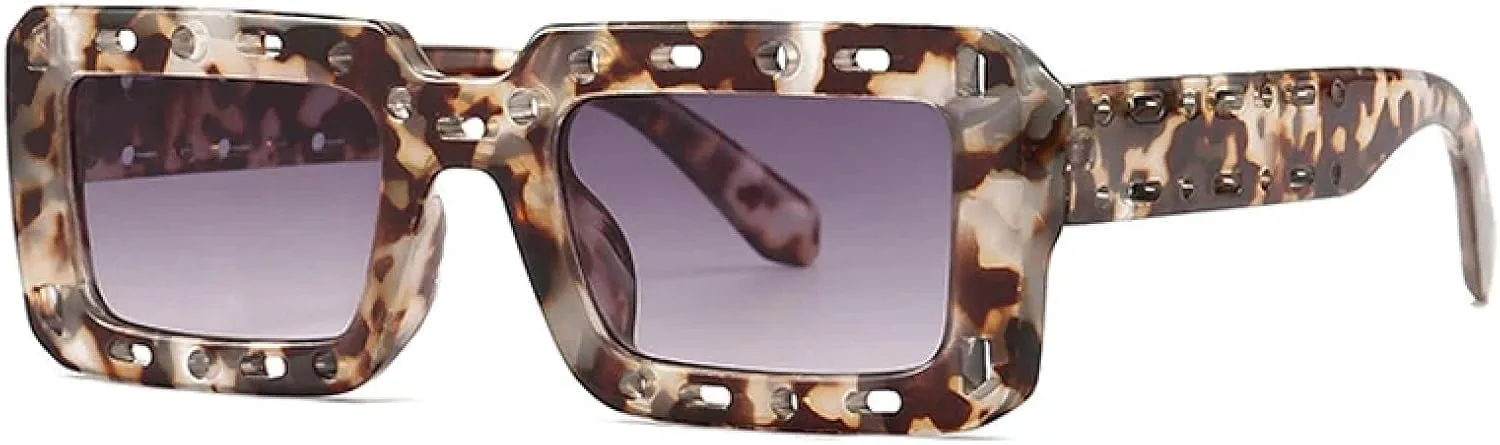 

Полые солнцезащитные очки для мужчин и женщин в модном хип-хоп стиле, для активного отдыха, уличной фотографии, с защитой от УФ-излучения UV400 TKKTLLT, Flower Gray