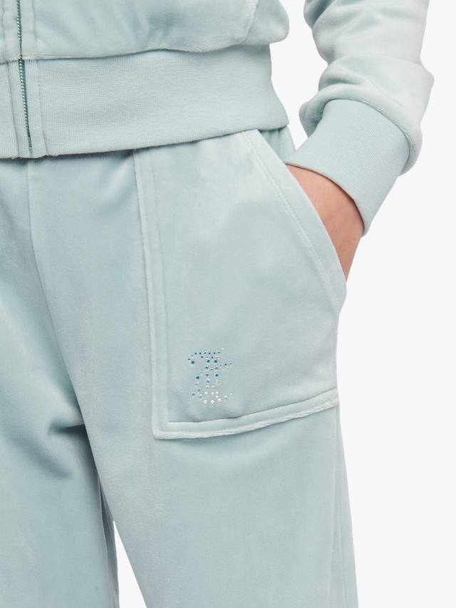 Детские спортивные брюки с пайетками и широкими штанинами Juicy Couture, Gray Mist — фото 4