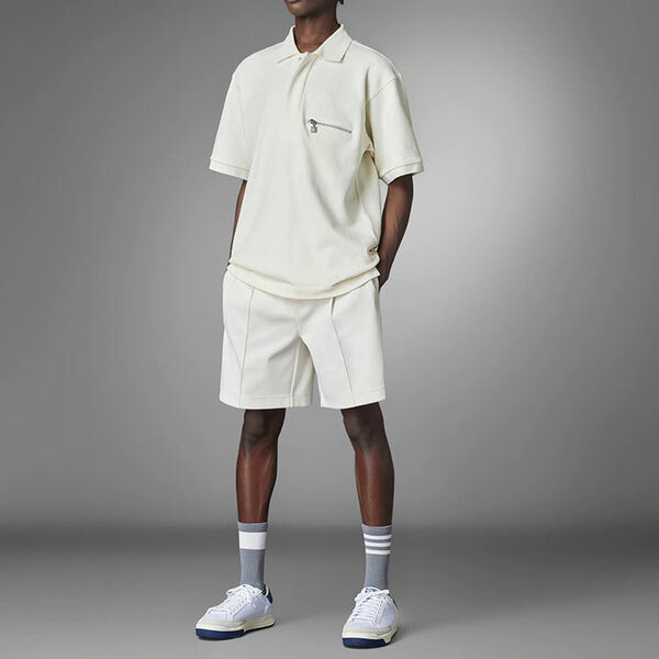 Футболка adidas Blue Version Tie-Break Polo Shirt 'Beige', бежевый — фото 2