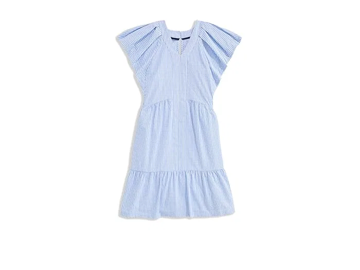Платье с воланами Sophie Harbor Vineyard Vines Kids, Seersucker-Jake Blue