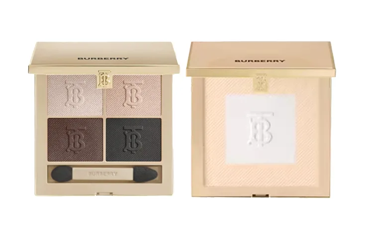 Burberry Тренч из кашемировых теней для век с пудровым макияжем, легко растушевывается, матовый финиш с глянцевым сиянием, Cashmere Eye Shadow 04+Trench Coat Powder 01