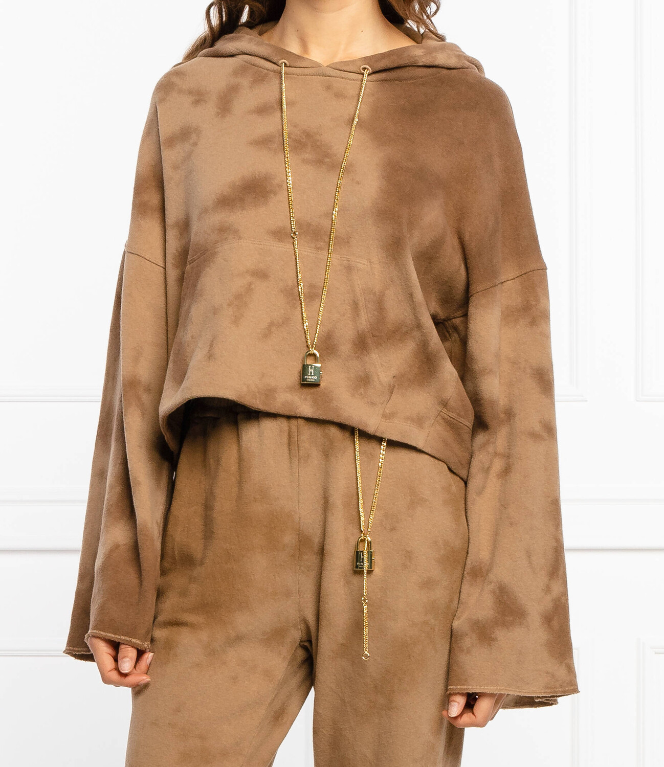 

Толстовка Pinko ritornare regular fit, коричневый