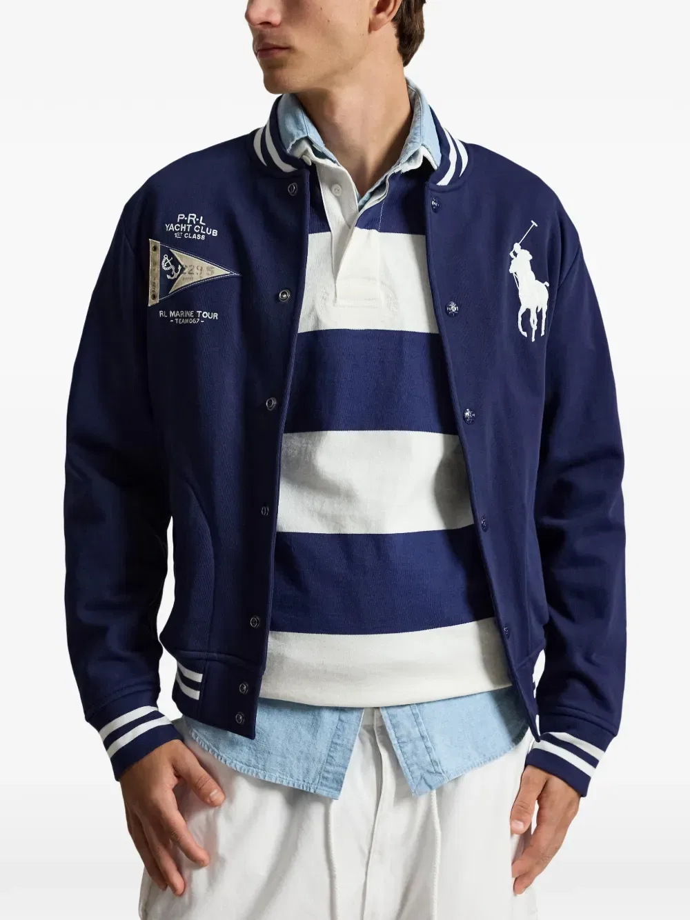 Бейсбольная куртка Big Pony Polo Ralph Lauren, синий — фото 3