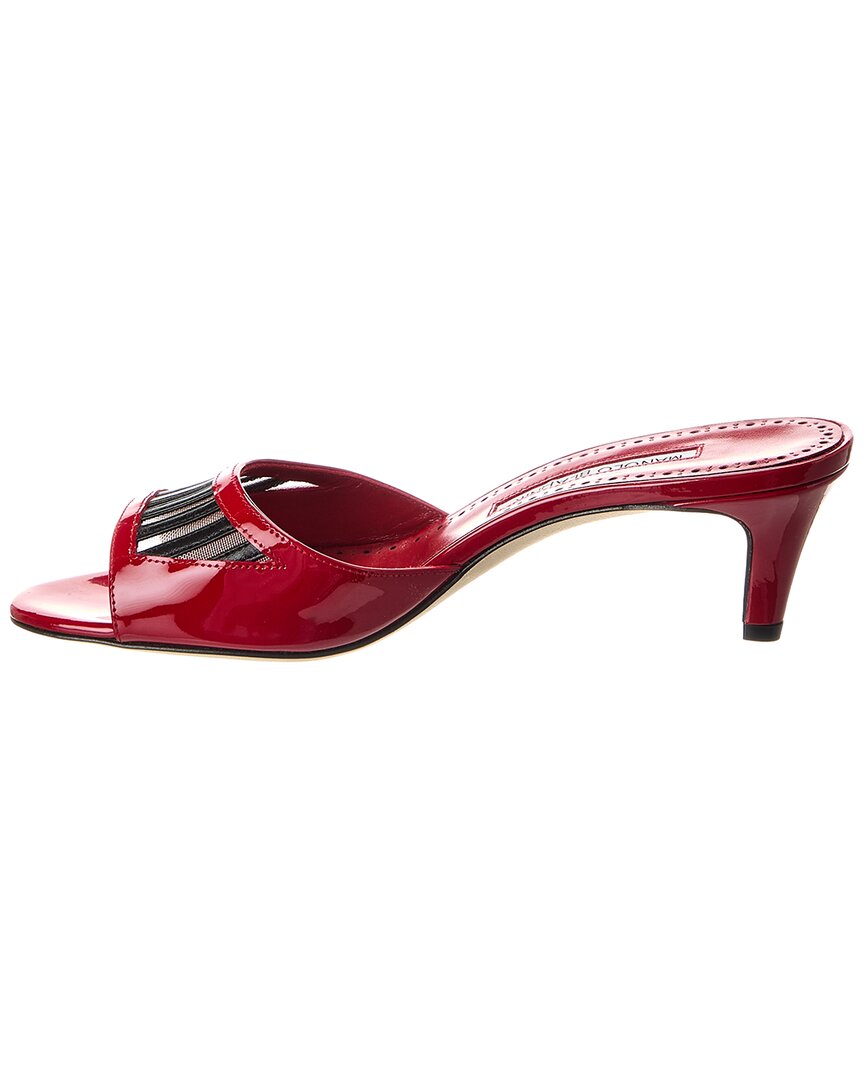 Маноло Бланик Патент и сетка сандалии Manolo Blahnik, красный — фото 2