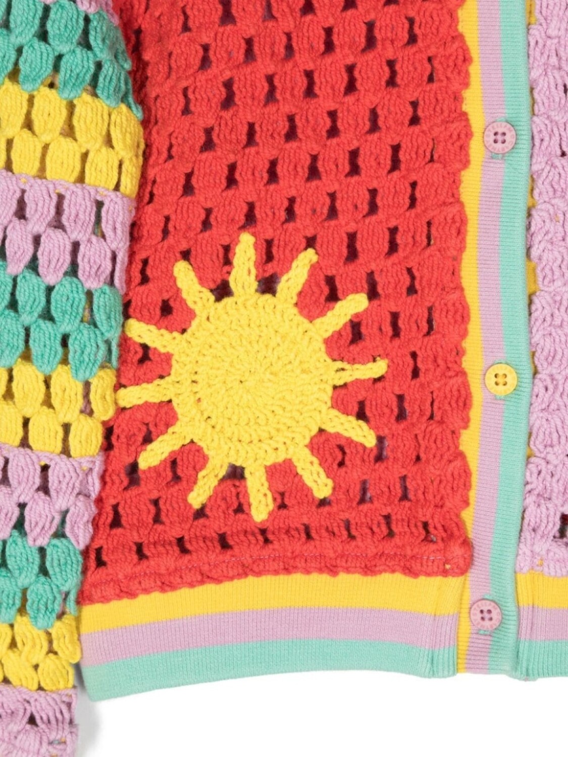 Stella McCartney Kids кардиган в стиле колор-блок, розовый — фото 3
