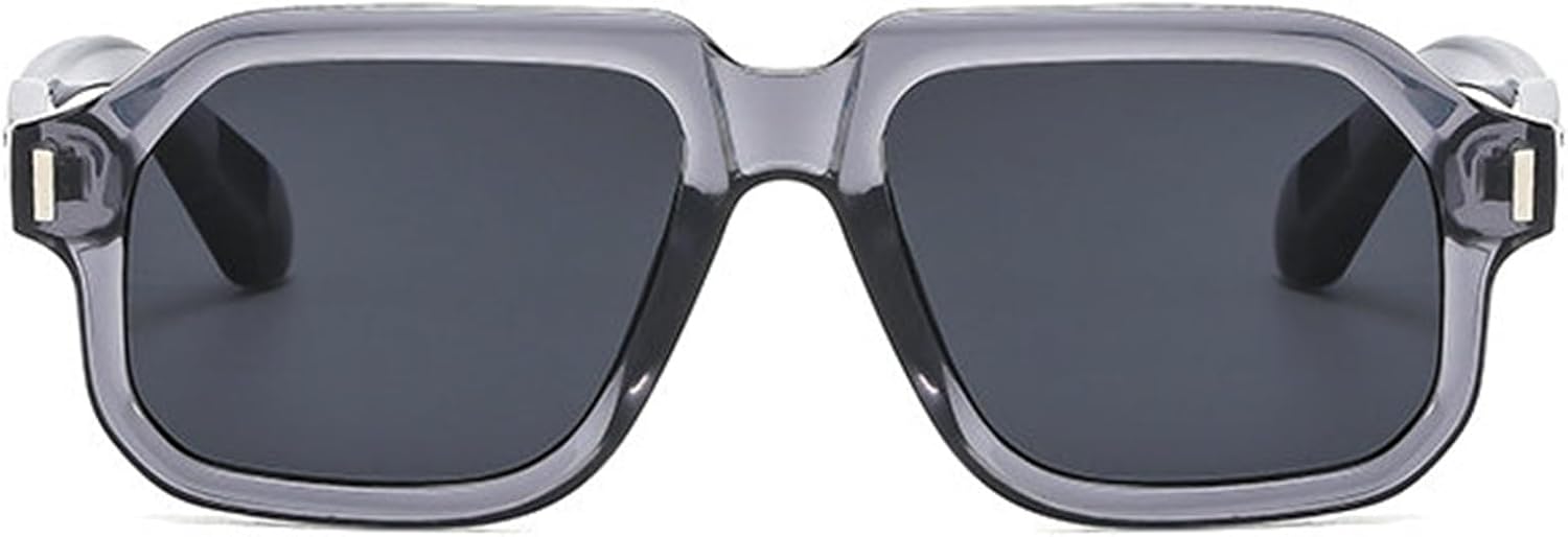 

Willochra Модные квадратные солнцезащитные очки-пилот для женщин, дизайнерские очки с заклепками, мужские солнцезащитные очки неправильной формы для женщин, защита от ультрафиолета UV400 F27, Grey