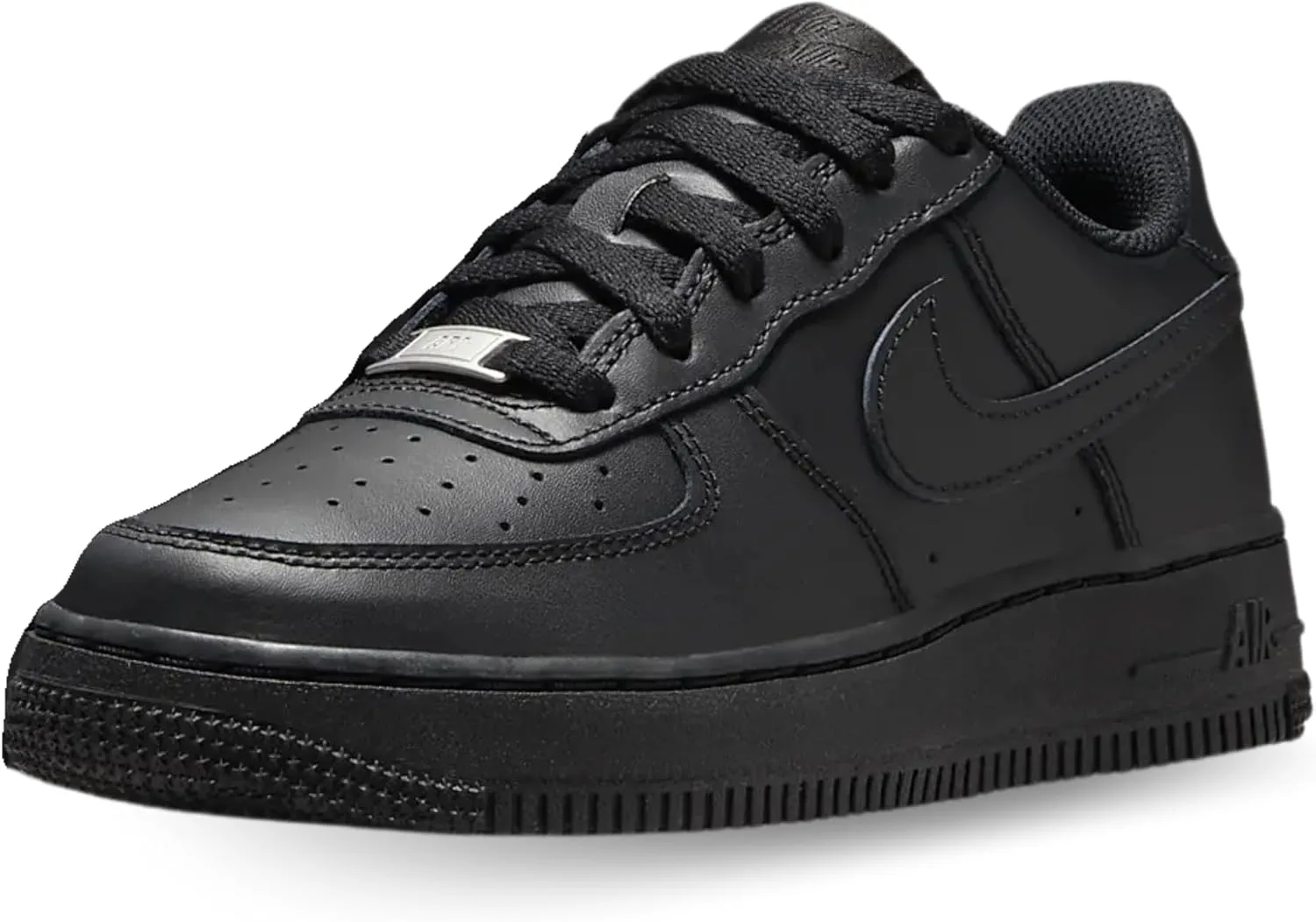 Кроссовки NIKE Air Force 1 Leather Triple White, черный