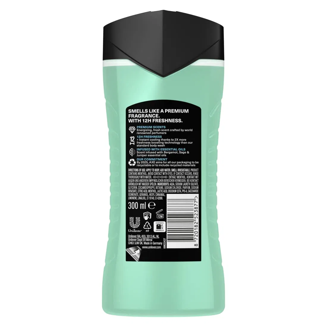 Гель для душа Aqua Bergamot Fine Fragrance Collection от AXE, 300 мл (6 шт.) Axe — фото 3