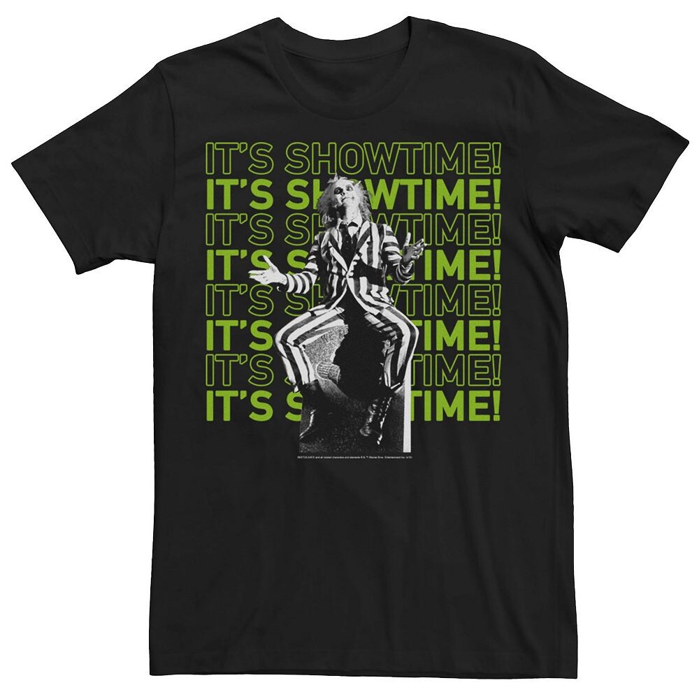 

Мужская футболка Beetlejuice It's Showtime Text Stack Licensed Character, черный