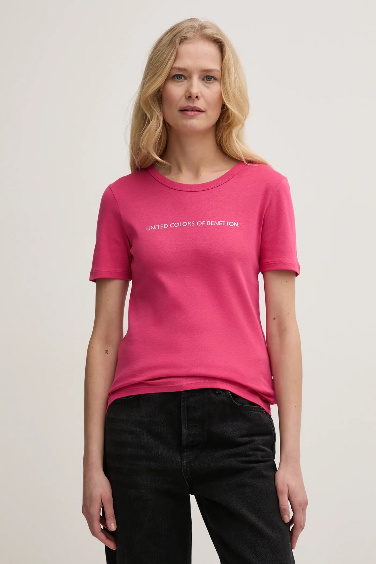 

Футболка из хлопка United Colors Of Benetton, розовый