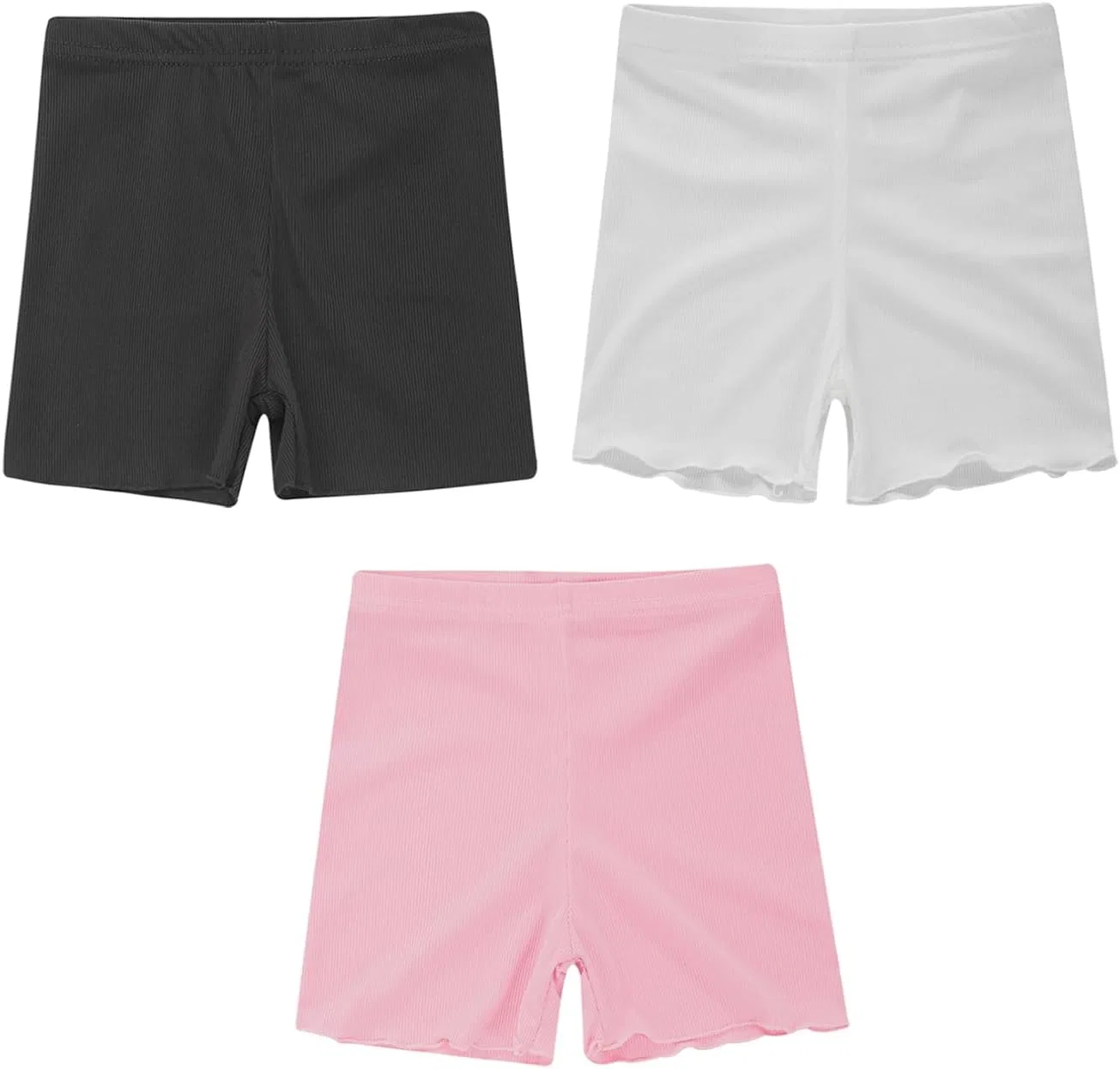 Детские шорты для гимнастики 2 шт, iiniim, Black&white&pink — фото 3