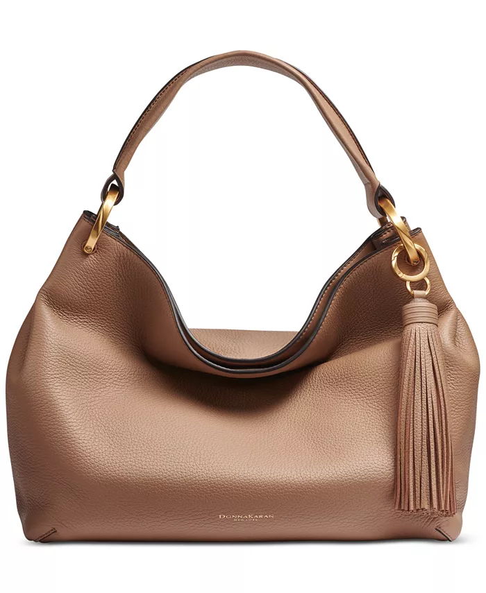 

Кожаная наплечная сумка Glenwood с кисточкой Donna Karan New York, коричневый/бежевый