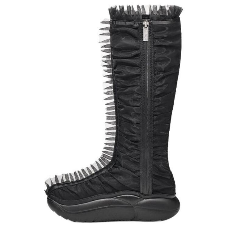 Сапоги высокие UGG Collina Strada с оборками, черный