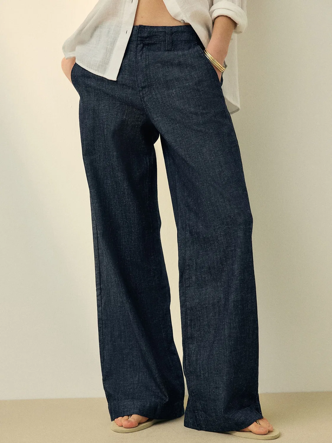 Джинсы Next Wide leg Jeans N. Premium синего цвета — фото 2