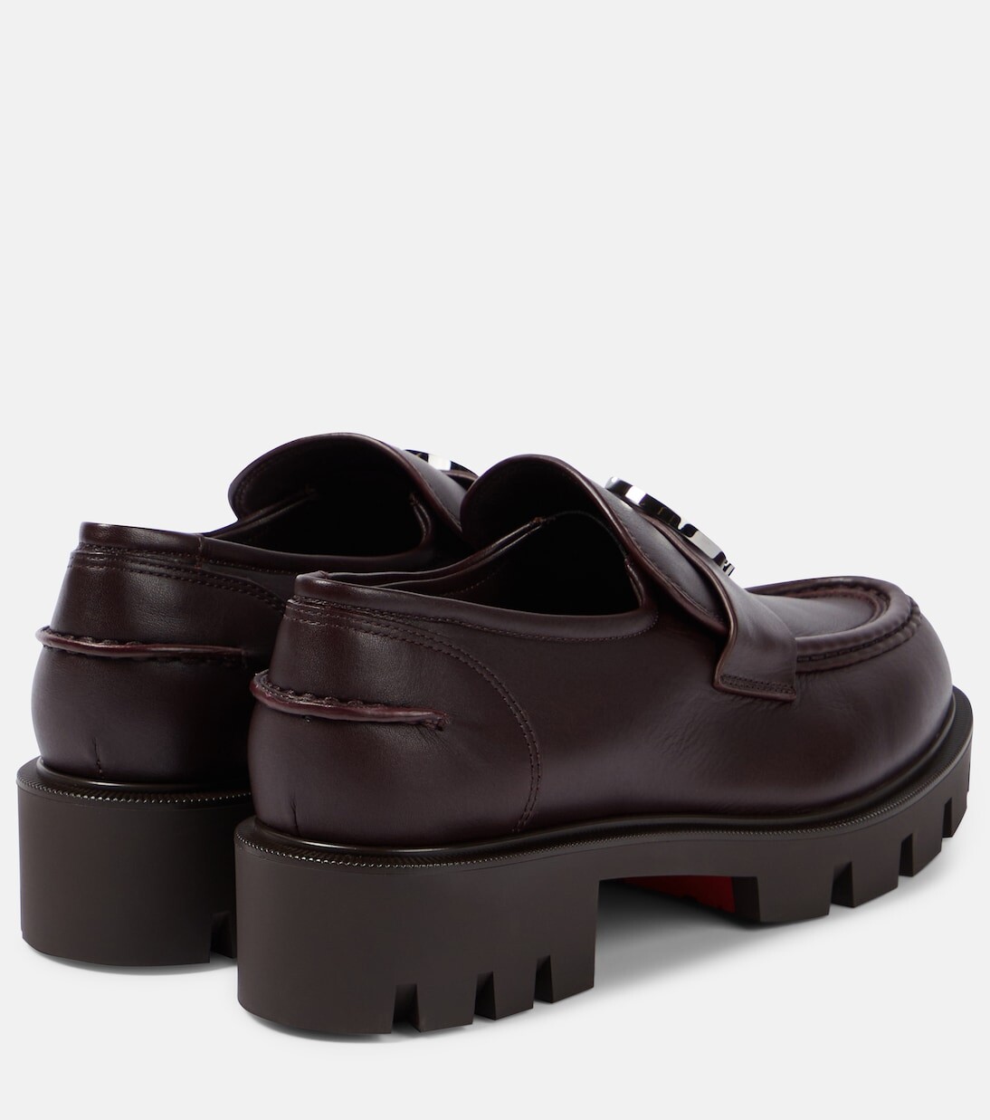 Кожаные лоферы cl moc lug Christian Louboutin, бургундия — фото 3