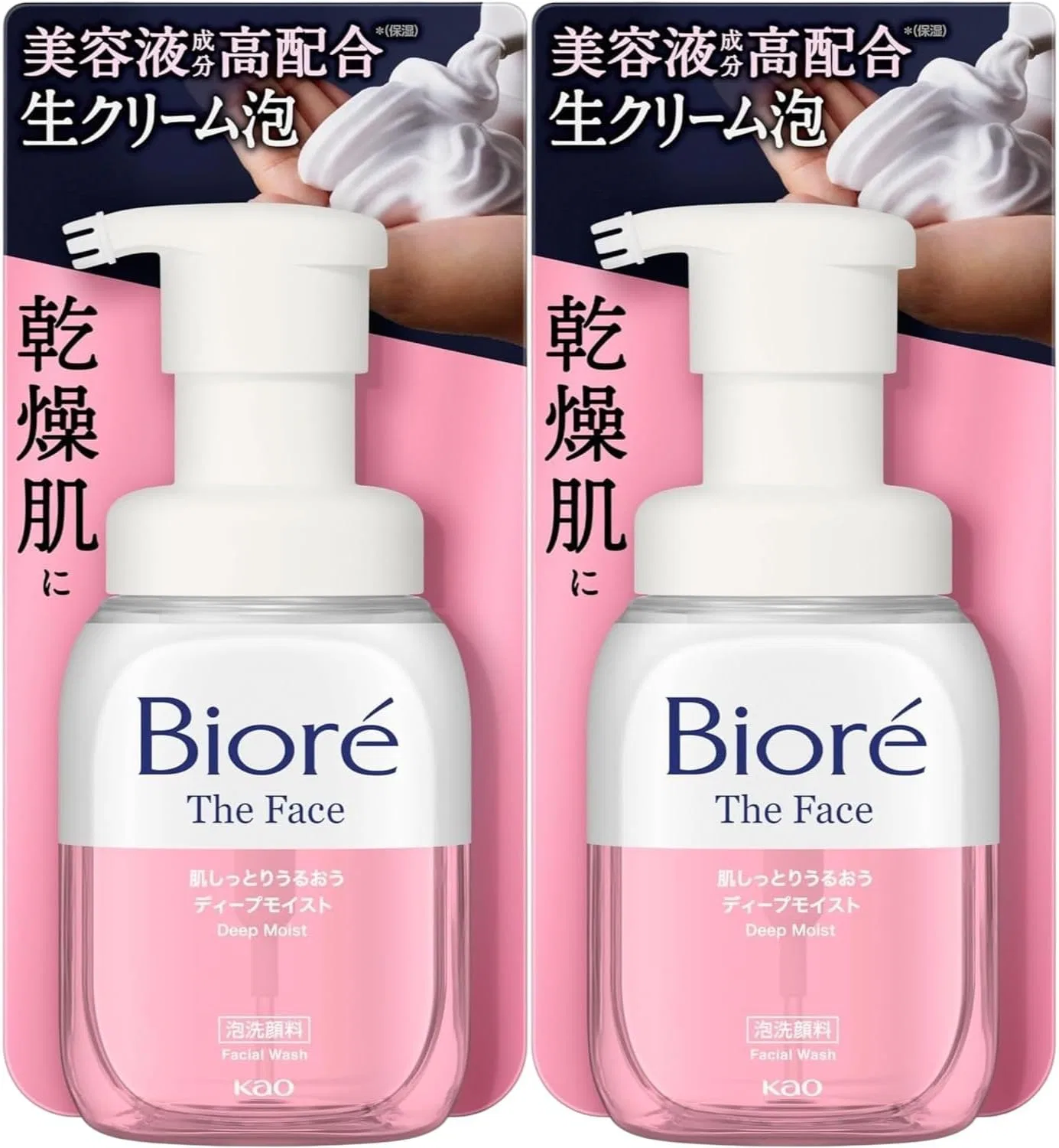 Набор Moruro — Гель для умывания Biore The Face Foaming Facial Cleanser, Deep Moist, 200 мл, набор 2 шт