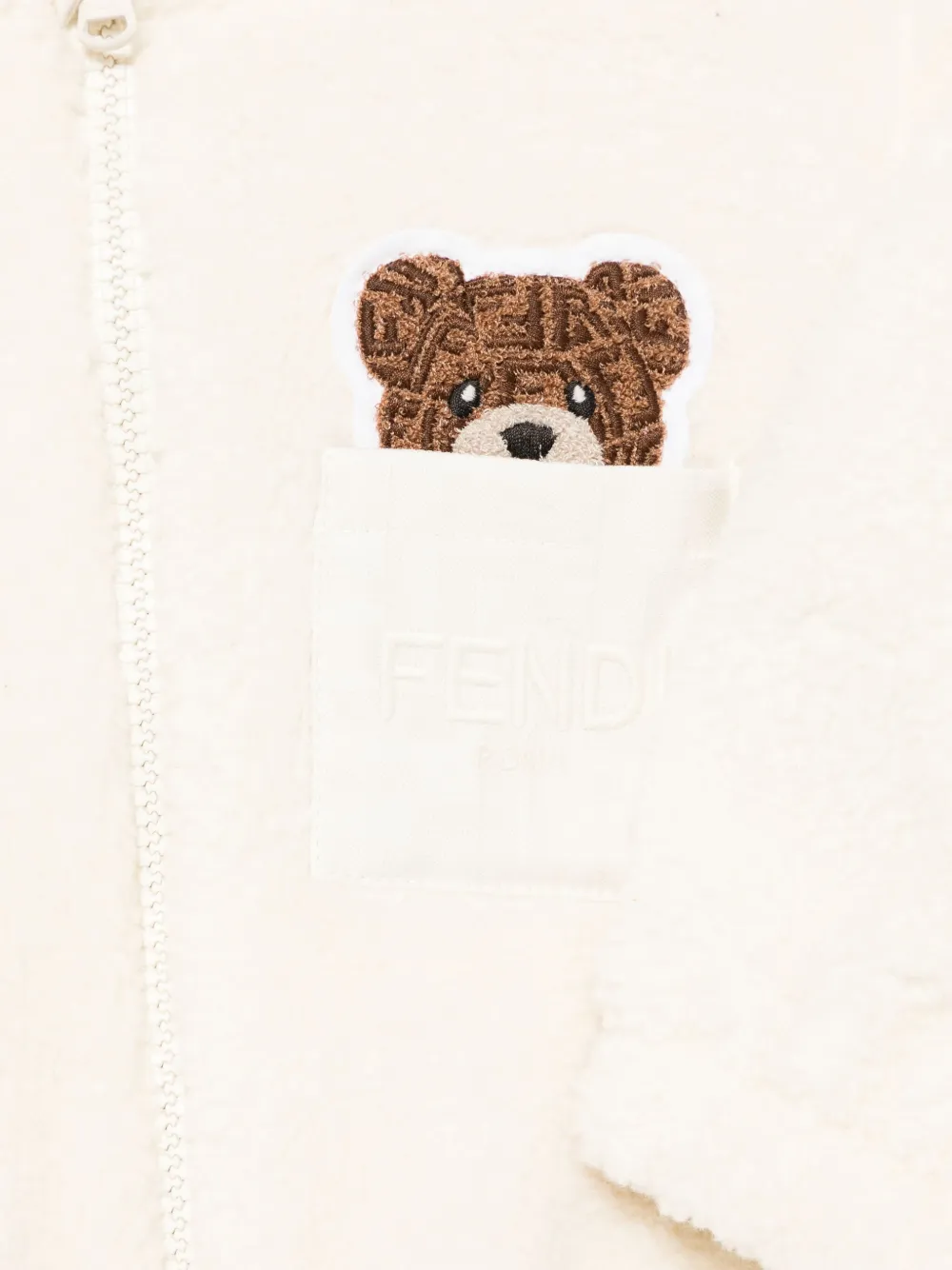 Куртка с вышивкой FENDI KIDS, нейтральный — фото 3