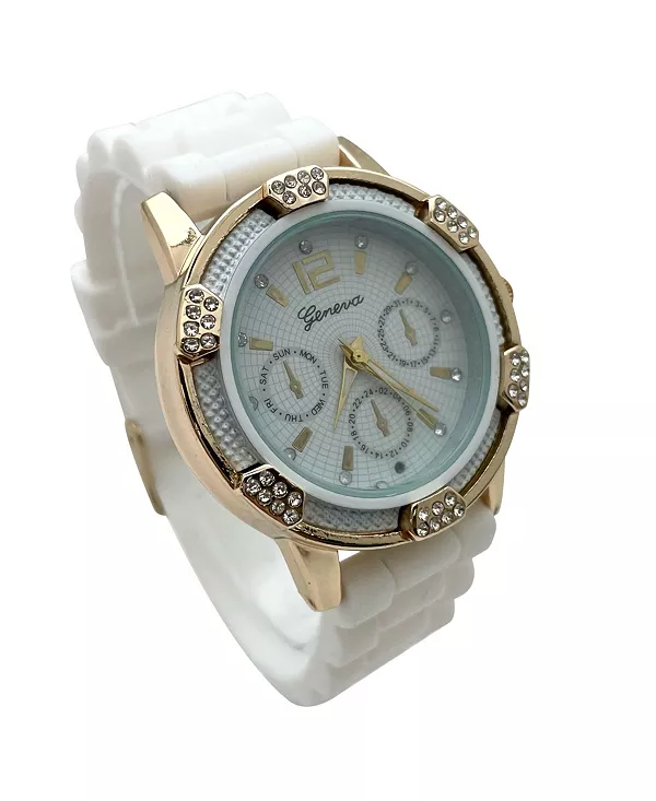 

Женские часы Boyfriend с большим силиконовым ремешком, белые Olivia Pratt, white