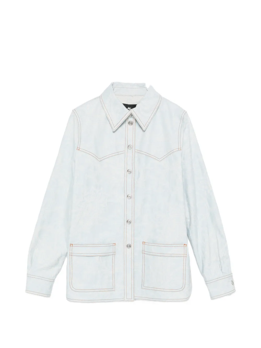 

Рубашка с принтом "пейсли" и нагрудным карманом Etro, синий