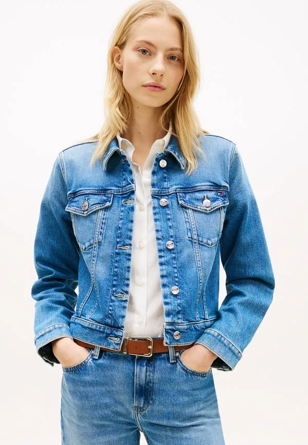 Джинсовая куртка с вышивкой флага, облегающая Tommy Hilfiger, Finn