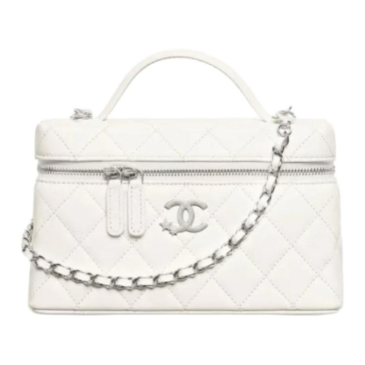 CHANEL Женская белая сумка через плечо из телячьей кожи — фото 2