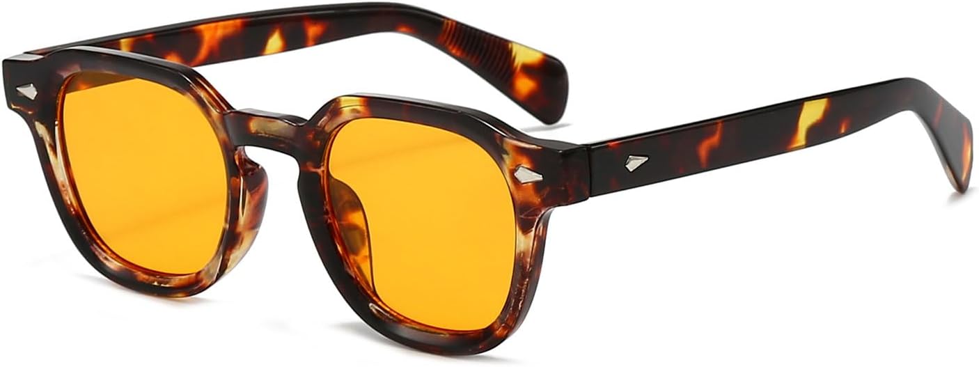 

Винтажные солнцезащитные очки YAMEIZE маленького прямоугольного размера для женщин и мужчин, ретро-квадратные очки с защитой от УФ-излучения UV400, для вождения и активного отдыха на открытом воздухе, Leopard Yellow