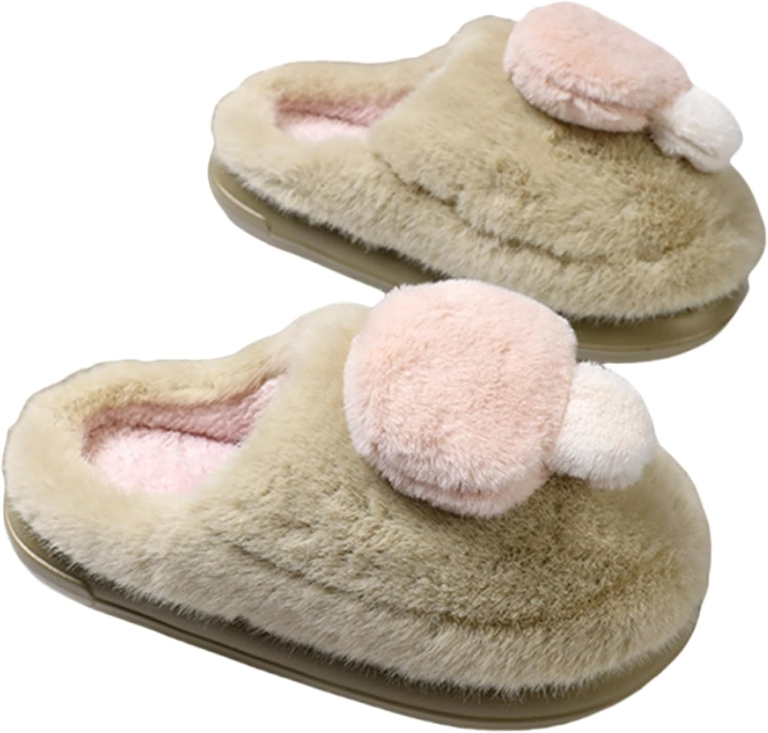 

Тапочки LRYAOAN с рисунком грибов, плюшевые тапочки, домашние хлопковые тапочки для мужчин и женщин, теплые домашние тапочки, зеленый