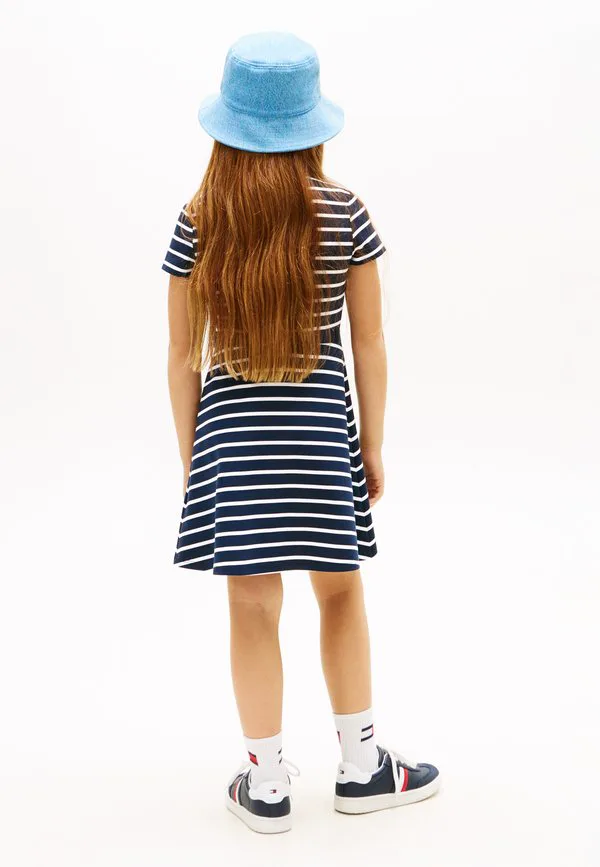 Платье-Скейтер с коротким рукавом, трикотажное платье Tommy Hilfiger, Dark Night Navy Stripes — фото 3